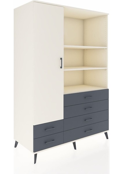 Kronos Dolap 7 Raflı 6 Çekmeceli Tek Kapaklı 132X59X195 Aytaşı-Aytaşı/antrasit fiyatları