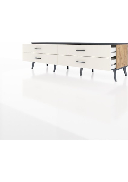 Hyperion Tv Ünitesi 4 Çekmeceli 176X44X51 Çam-Antrasit/aytaşı modelleri