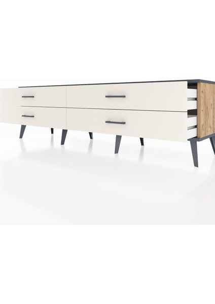Hyperion Tv Ünitesi 4 Çekmeceli 176X44X51 Çam-Antrasit/aytaşı fırsatları