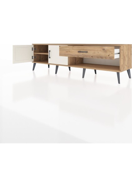 Hyperion Tv Ünitesi Tek Raflı Tek Çekmeceli 2 Kapaklı 176X44X51 Çam-Aytaşı/çam modelleri