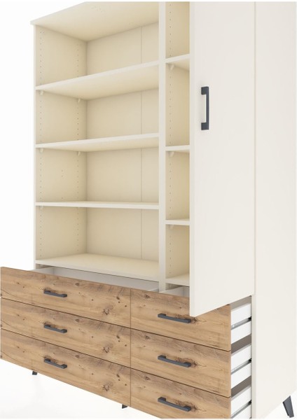 Hyperion Dolap 8 Raflı 6 Çekmeceli Tek Kapaklı 132X44X195 Aytaşı-Aytaşı/çam fırsatları