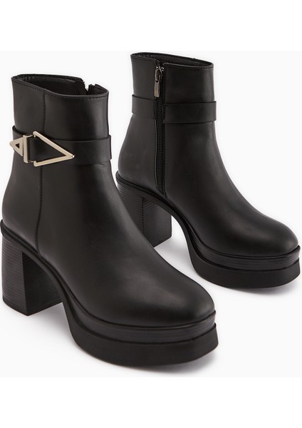 Hilda Siyah Toka Detaylı Platform Topuklu Kadın Bot modelleri