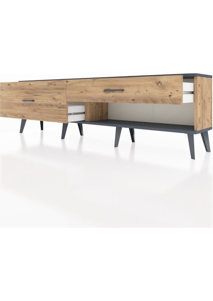Arges Tv Ünitesi 2 Çekmeceli 176X30X51 Çam-Antrasit/çam fırsatları
