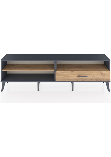 Arges Tv Ünitesi 2 Raflı Tek Çekmeceli 176X30X51 Antrasit-Çam/çam