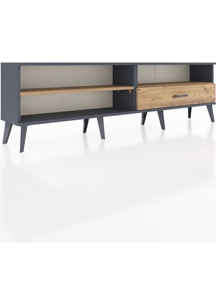 Arges Tv Ünitesi 2 Raflı Tek Çekmeceli 176X30X51 Antrasit-Çam/çam fiyatları