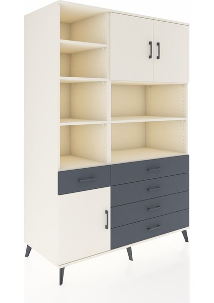 Kronos Dolap 9 Raflı 5 Çekmeceli 3 Kapaklı 132X59X195 Aytaşı-Aytaşı/antrasit fiyatları