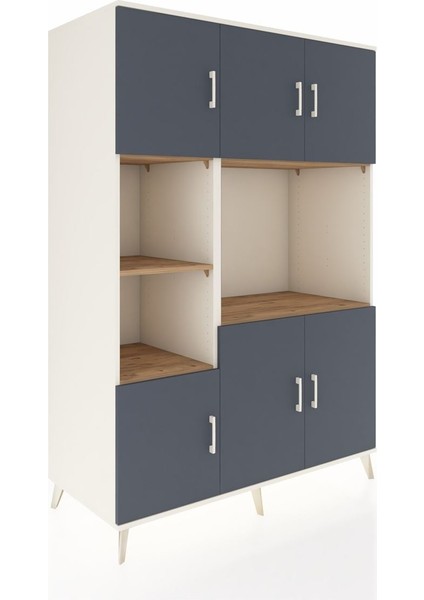 Kronos Dolap 9 Raflı 6 Kapaklı 132X59X195 Aytaşı-Antrasit/çam fiyatları