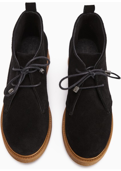 Henna Hakiki Deri Siyah Süet Bağcıklı Kadın Bot modelleri