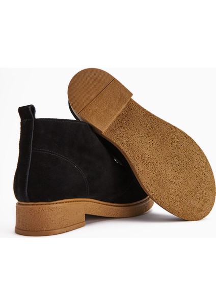 Henna Hakiki Deri Siyah Süet Bağcıklı Kadın Bot indirimleri