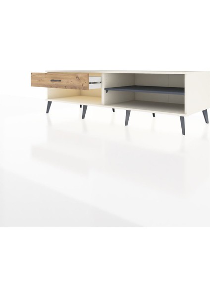 Kronos Tv Ünitesi Tek Raflı Tek Çekmeceli 176X59X51 Aytaşı-Antrasit/çam modelleri
