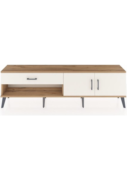 Arges Tv Ünitesi Tek Raflı Tek Çekmeceli 2 Kapaklı 176X30X51 Çam-Aytaşı/aytaşı