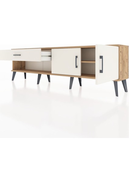 Arges Tv Ünitesi Tek Raflı Tek Çekmeceli 2 Kapaklı 176X30X51 Çam-Aytaşı/aytaşı fırsatları