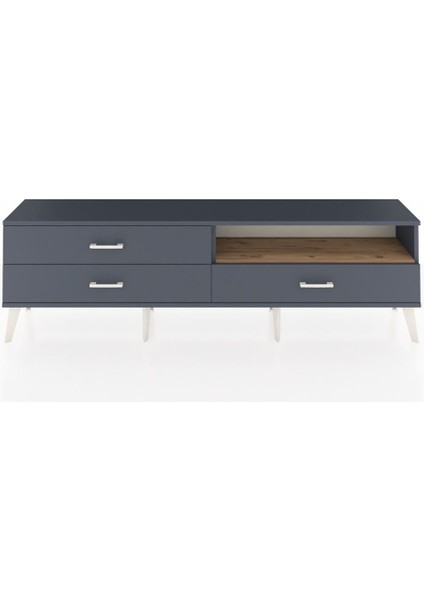 Arges Tv Ünitesi Tek Raflı 3 Çekmeceli 176X30X51 Antrasit-Çam/antrasit