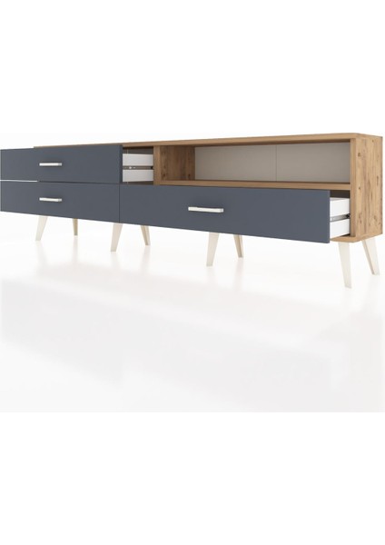 Arges Tv Ünitesi Tek Raflı 3 Çekmeceli 176X30X51 Çam-Çam/antrasit fırsatları