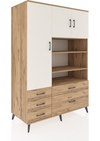 Kronos Dolap 9 Raflı 5 Çekmeceli 3 Kapaklı 132X59X195 Çam-Aytaşı/çam fiyatları