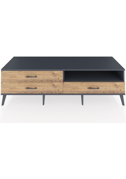 Kronos Tv Ünitesi Tek Raflı 3 Çekmeceli 176X59X51 Antrasit-Antrasit/çam