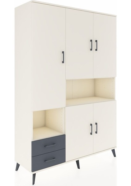Hyperion Dolap 10 Raflı 2 Çekmeceli 5 Kapaklı 132X44X195 Aytaşı-Aytaşı/antrasit fiyatları