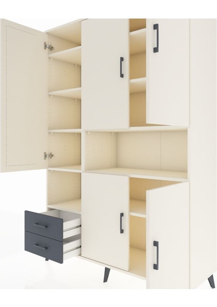 Hyperion Dolap 10 Raflı 2 Çekmeceli 5 Kapaklı 132X44X195 Aytaşı-Aytaşı/antrasit fırsatları