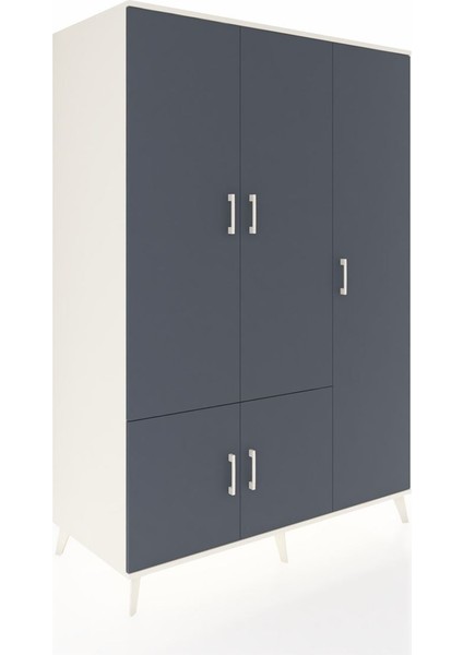 Kronos Dolap 7 Raflı 5 Kapaklı Tek Askılı 132X59X195 Aytaşı-Antrasit/çam fiyatları