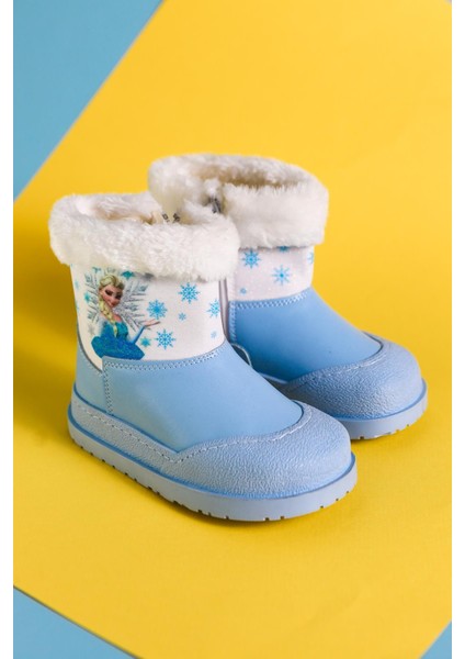 Hannah Mavi Çizgi Karakter Baskılı Içi Kürklü Çocuk Bot modelleri