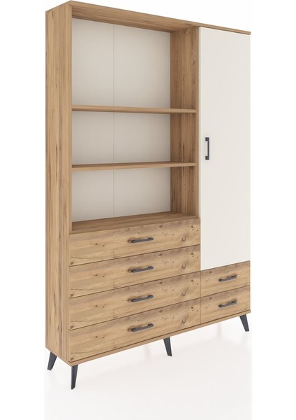 Arges Dolap 7 Raflı 6 Çekmeceli Tek Kapaklı 132X30X195 Çam-Aytaşı/çam fiyatları