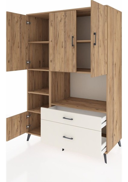 Kronos Dolap 7 Raflı 2 Çekmeceli 5 Kapaklı 132X59X195 Çam-Çam/aytaşı modelleri