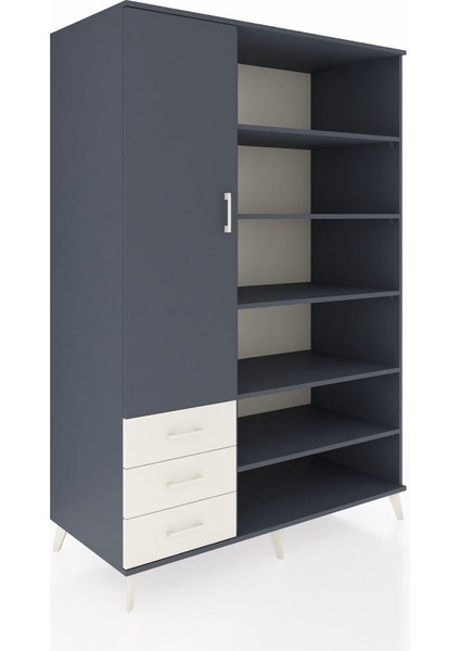 Kronos Dolap 9 Raflı 3 Çekmeceli 3 Kapaklı 132X59X195 Antrasit-Antrasit/aytaşı fiyatları