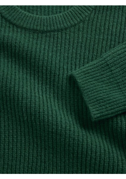 Erkek Çocuk Yeşil Cashsoft Relaxed Bisiklet Yaka Kazak fiyatları