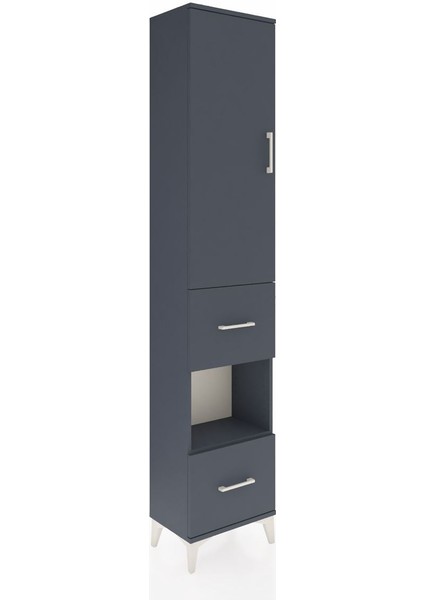 Arges Dolap 4 Raflı 2 Çekmeceli Tek Kapaklı 44X30X221 Antrasit-Antrasit fiyatları