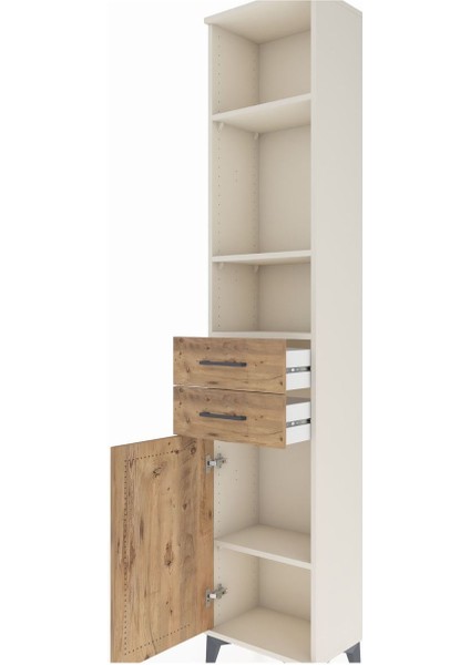 Arges Dolap 4 Raflı 2 Çekmeceli Tek Kapaklı 44X30X221 Aytaşı-Çam indirimleri