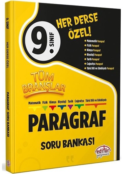 Editör 9. Sınıf Tüm Branşlar Paragraf Soru Bankası Editör Yayınları