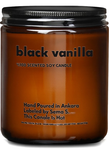 : Black Vanilla : Amber Cam Kavanozda : Kokulu Soya Mum (Kakule, Vanilya, Zerdeçal, Safran, Zencefil) fiyatları