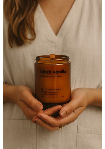 : Black Vanilla : Amber Cam Kavanozda : Kokulu Soya Mum (Kakule, Vanilya, Zerdeçal, Safran, Zencefil) modelleri