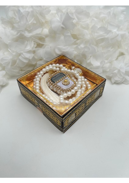 Hediyelik Taşlı Zikirmatik ve Tesbih Seti Kutulu