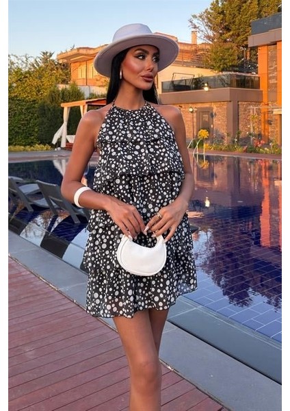 Fırfırlı Şifon Elbise 2905-08