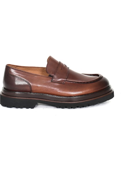 Hakiki Deri Kahverengi Loafer Erkek Ayakkabı Eva Taban - 3280