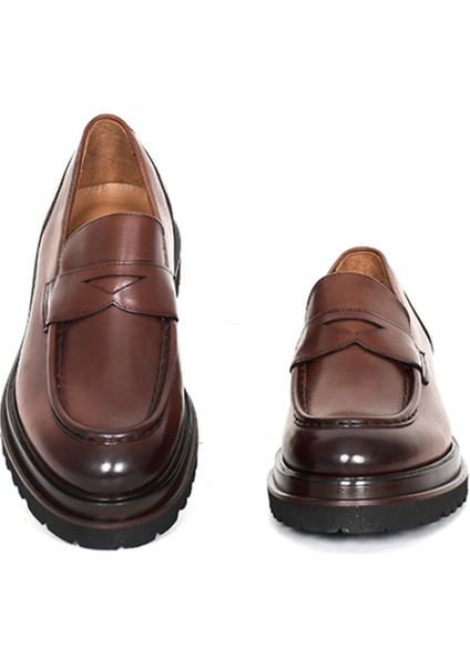 Hakiki Deri Kahverengi Loafer Erkek Ayakkabı Eva Taban - 3280 modelleri
