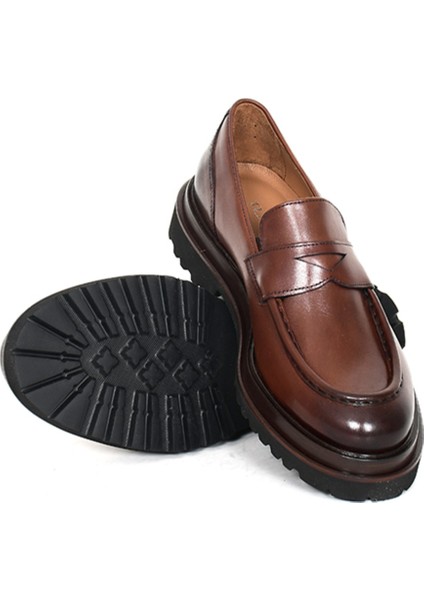 Hakiki Deri Kahverengi Loafer Erkek Ayakkabı Eva Taban - 3280 fırsatları