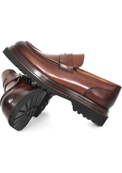 Hakiki Deri Kahverengi Loafer Erkek Ayakkabı Eva Taban - 3280 indirimleri