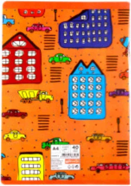 A4 40 Yaprak Kareli Pp Kapak Dikişli Defter