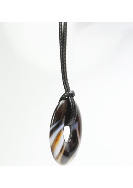 Akik Taşı Deri Ipli Kolye | El Yapımı | Doğal Taş modelleri