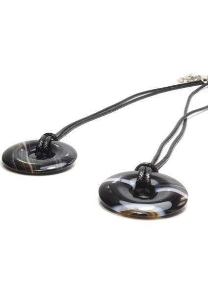 Akik Taşı Deri Ipli Kolye | El Yapımı | Doğal Taş indirimleri