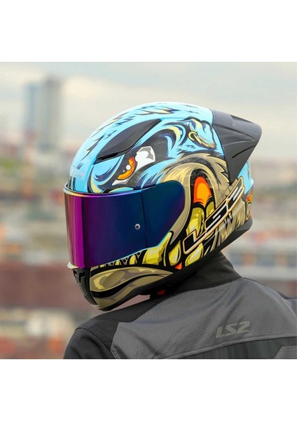 Rapid 2 Neo Full Face Motosiklet Kaskı Şeffaf + Gökkuşağı Vizörlü