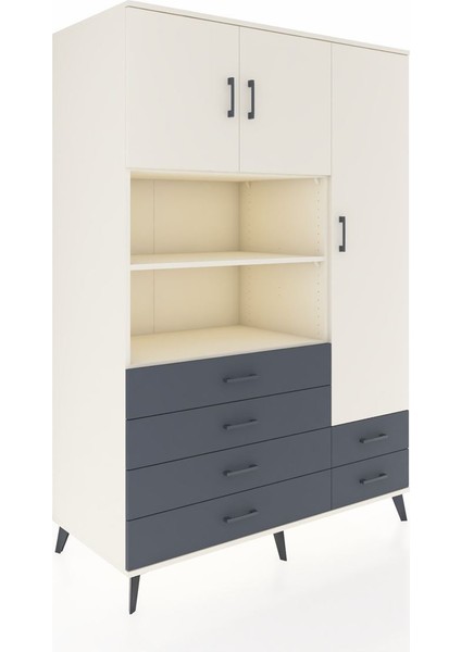 Kronos Dolap 9 Raflı 6 Çekmeceli 3 Kapaklı 132X59X195 Aytaşı-Aytaşı/antrasit fiyatları