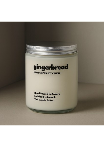 : Gingerbread : Cam Kavanozda Kokulu %100 Soya Mum (Tatlı Zencefil, Tarçın, Karamel, Vanilya, Şeker) fiyatları