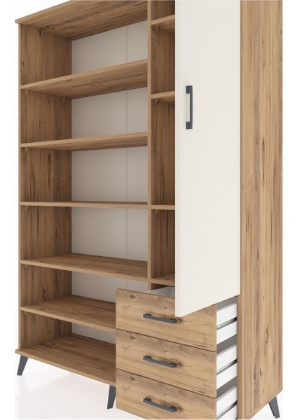 Hyperion Dolap 9 Raflı 3 Çekmeceli Tek Kapaklı 132X44X195 Çam-Aytaşı/çam fırsatları