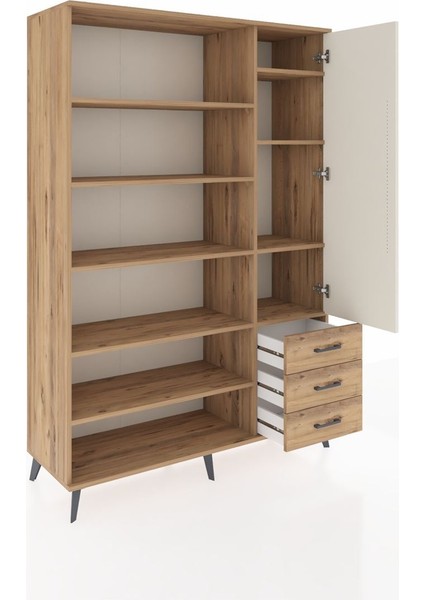 Hyperion Dolap 9 Raflı 3 Çekmeceli Tek Kapaklı 132X44X195 Çam-Aytaşı/çam indirimleri