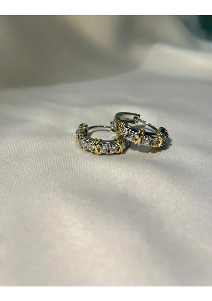 Xoxo Altın Kaplama Zirkon Taşlı Klipsli Çelik Küpe