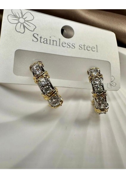 Xoxo Altın Kaplama Zirkon Taşlı Klipsli Çelik Küpe fiyatları