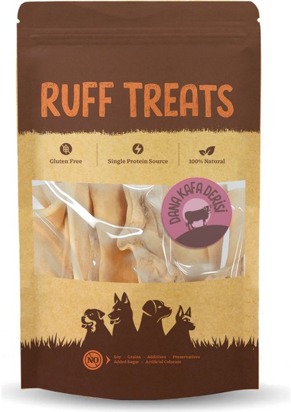 Kurutulmuş Ödül Maması Dana Kafa Derisi 15CM. - 100GR.